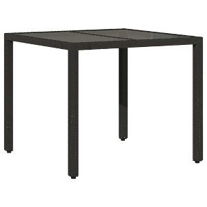 vidaXL Garden Table Black PE Rattan 35.4 x 35.4 in Sturdy Garden Table - 1 of 4