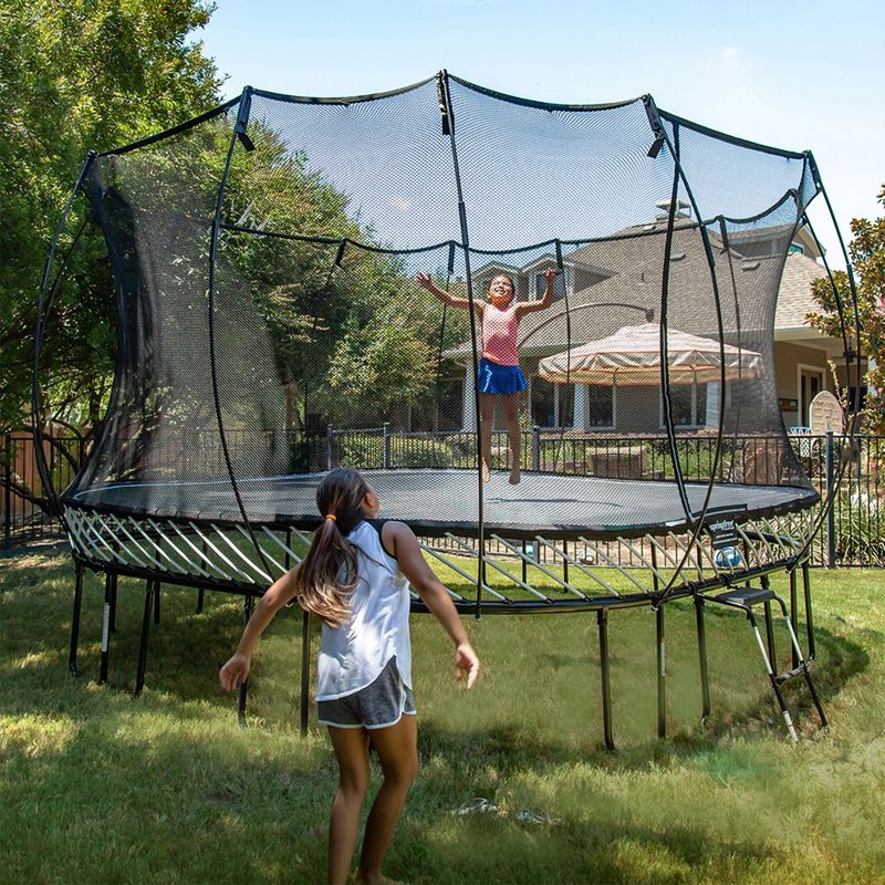 Springfree Trampoline Kids Large Square Trampoline with Safety Enclosure Net and SoftEdge Jump Bounce Mat for Outdoor Backyard Bouncing, 2 of 10