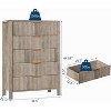Fluted 5-Drawer 45" Tall Slim Wooden Dresser, Modern Farmhouse Vertical Chest for Bedroom, Nursery, Apartment, Easy Assembly - 2 of 4