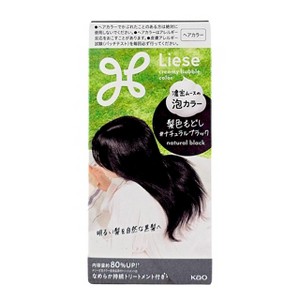 Kao Liese Creamy Bubble Hair Color Restorer for Light Hair - Natural Black (3.88 oz) - Foam In, Frizz Out, Color Back - 1 of 4