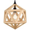 CWI Lighting Lante 1 Light Pendant With Black & Wood Finish - 3 of 4