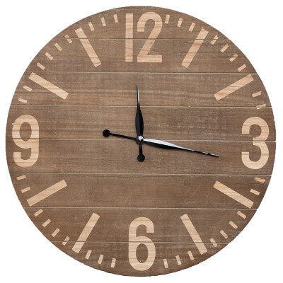 Transpac Wood Brown Everyday Simple Life Wall Clock