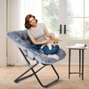 Okak Modern Foldable Soft Faux Fur Round/Square Lounge Chair Stool,Large Accent Chair for Living Room,Bedroom - 2 of 4