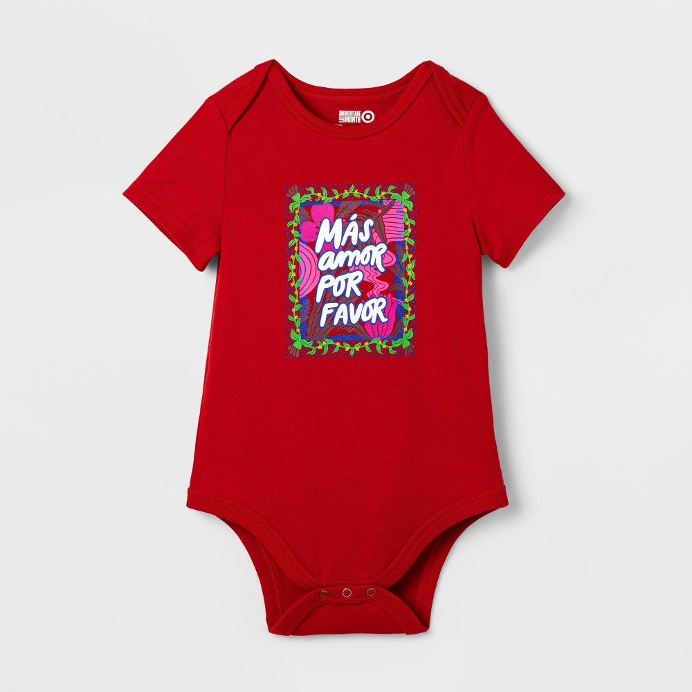 Latino Heritage Month Baby Mas Amor Bodysuit - Red 18M