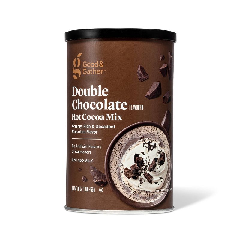 Double Chocolate Flavored Hot Cocoa Mix - 16oz - Good &#38; Gather&#8482;, 1 of 5
