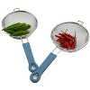 SAMMART Stainless Steel Mesh Strainer/Colander with Steel Blue Silicone Handle - Round Sieve with Wider Hoop - 2 of 3
