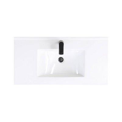 Scarsdale 36" White Freestanding Bathroom Vanity with Steel Legs
