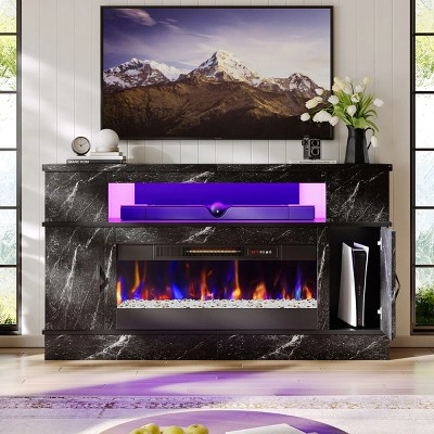 Bestier 63" Tall LED Fireplace TV Stand for TVs up to 70", Gaming Entertainment Center with 36" Fireplace for Living Room