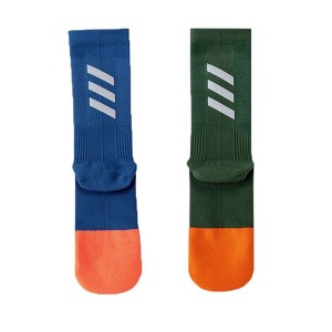 Anna-Kaci Unisex Athletic Crew Socks Two-Pack with Colorblock Design and Arch Compression Support - 1 of 4