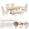 NicBex 6-Piece Wooden Dining Table Set with 4 Dining Chairs & Bench,Modern 78 Inch Kitchen Table & Upholstered Side Chairs with Soft Cushion - 4 of 4