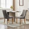 NicBex Flocking Thickened Dining Chairs Set of 2 with Curved Solid Wood Legs,Modern Upholstered Style Accent Chairs for Living Room - 3 of 4