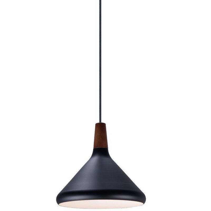 Maxim Lighting Nordic 1 - Light Pendant in  Walnut/Black, 1 of 2