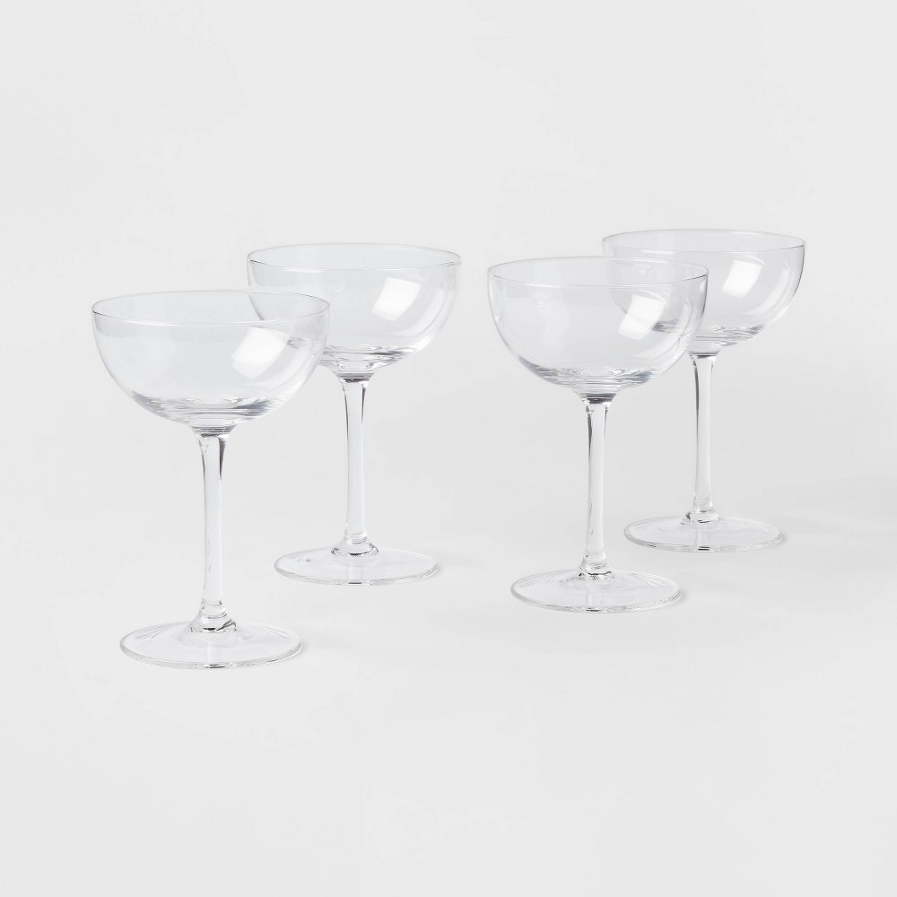 Photos - Glass 6oz 4pk  Entertaining Cocktail Coupe es - Threshold™: Lead-Free, Dishwasher-Safe, Traditional Style Drinkware Set