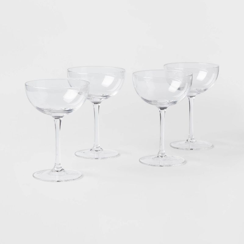 6oz 4pk Glass Entertaining Cocktail Coupe Glasses - Threshold&#8482;, 1 of 7