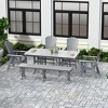 WestinTrends 6 Piece Outdoor Patio Dining Table and Armchair Dining Bench Set - 2 of 4