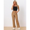 INSPIRE CHIC Women's High Waist Straight Leg Side Pockets Casual Punk Faux Leather Pants - 4 of 4