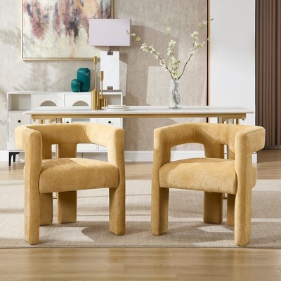 Vatros Upholstered Dining Chairs Barrel Armchairs for Living Room