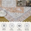 Non Slip Rug 8x10 Washable Vintage Medallion Chenille Area Rug for Living Room,  Distressed Floral Throw Rug (Orange & Pink) - 4 of 4
