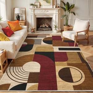 Soft Modern Low Pile Washable Indoor Area Rug Runner Rug Carpet for Living Room Bedroom Entryway - 1 of 4