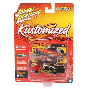 1/64 1958 Plymouth Fury Car with Flames, Johnny Lightning Kustomized JLSP416-B - 1 of 3