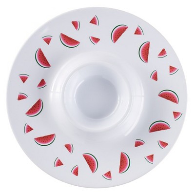 The Lakeside Collection Summertime Melamine Serving Pieces - Watermelon Chip and Dip Platter