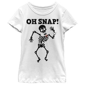 Girl's Lost Gods Halloween Oh Snap Skeleton T-Shirt - 1 of 4