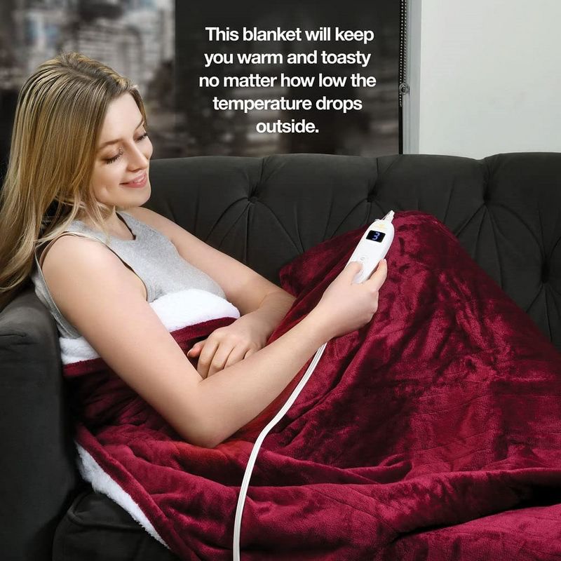 Heated Blanket with Hand Controller - Machine Washable Electric Blanket with 10 Heating Settings and auto Shut-Off (50 x 60) - MedicaKingUsa, 4 of 8