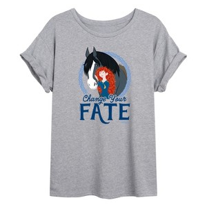 Women's - Disney - Merida & Angus Change Your Fate Oversized Graphic T-Shirt - 1 of 4