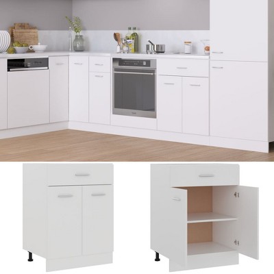 vidaXL Drawer Bottom Cabinet White 23.6 in.x18.1 in.x32.1 in. Engineered Wood