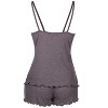 Memoi Women's Ruffled Lettuce Edge Rib Tank Top and Short Set - 4 of 4