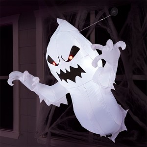 Joyfy 4.5 FT Halloween Inflatable Decorations, Infltable Flying Ghost Broke Out from Window for Halloweeen Window Yard Garden Lawn Outdoor Decoration - 1 of 4