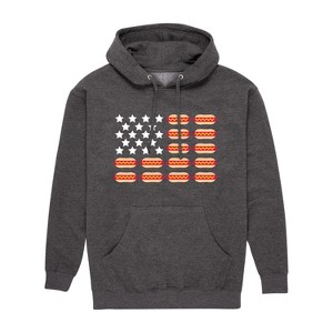 Men's - Instant Message - Hot Dog Flag Graphic Fleece Pullover Hoodie - 1 of 4