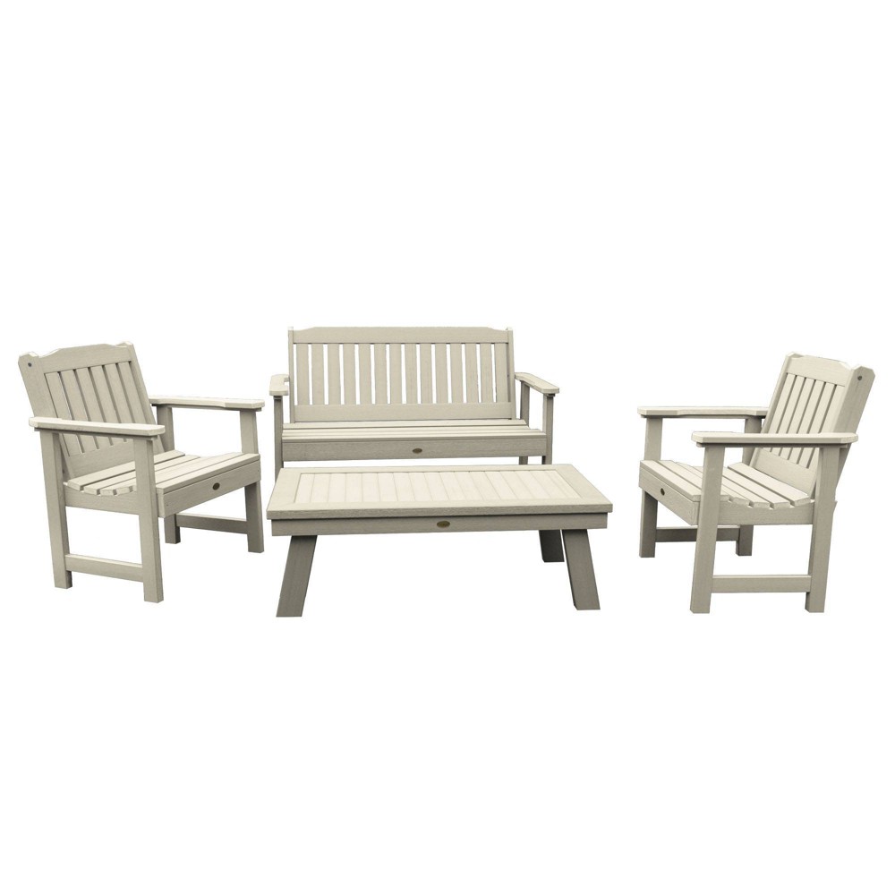 Photos - Garden Furniture 4pc Lehigh Garden Adirondack Conversation Patio Set Whitewash - highwood