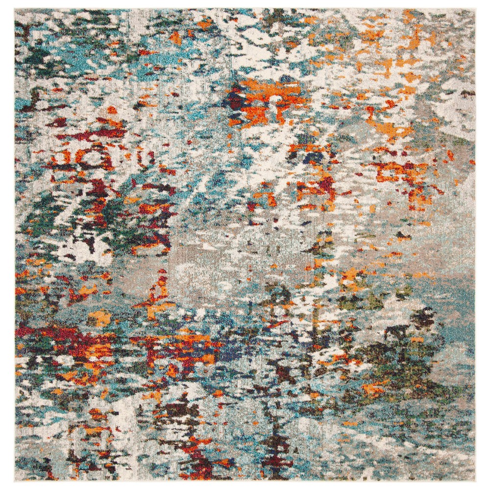 6'7in Square India Rug Gray/Blue - Safavieh