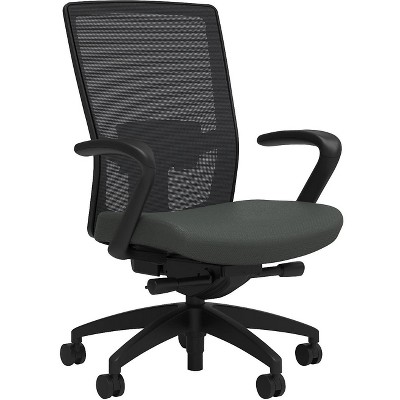 Union & Scale Fabric Task Chair Iron Ore Adjustable Lumbar Fixed ArmsTilt 52314