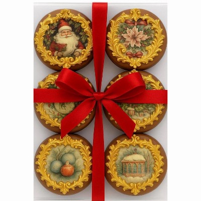 Sassy Little Southern Old World Christmas Chocolate Covered Oreos – Gourmet Ghirardelli Cookies with Gold Frames and Vintage Holiday Designs