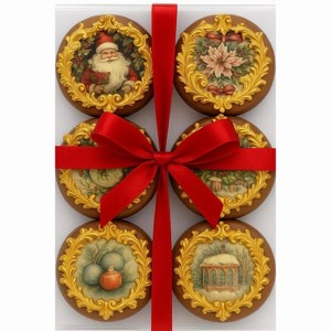 Sassy Little Southern Old World Christmas Chocolate Covered Oreos – Gourmet Ghirardelli Cookies with Gold Frames and Vintage Holiday Designs - 1 of 4