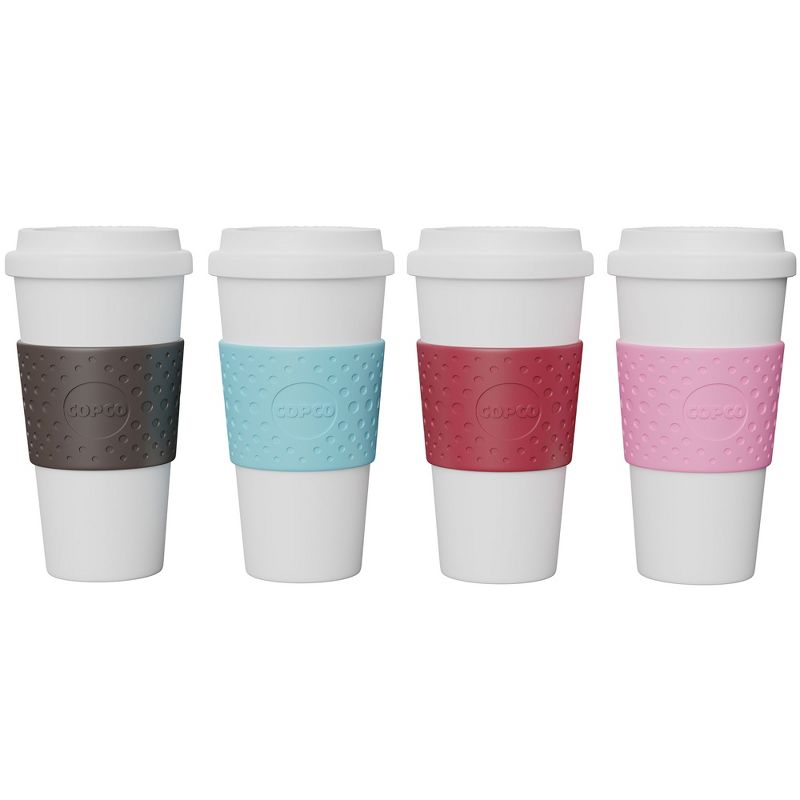 Copco Acadia 16 Ounce Double Walled Insulated Hot or Cold Travel Mug Spill Resistant Lid, 4-Pack, 2 of 9