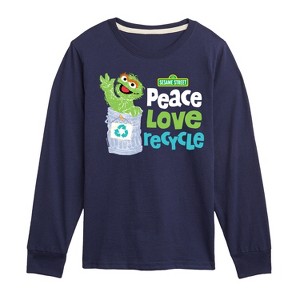 Boys' - Sesame Street - Peace Love Recycle -Toddler and Youth Long Sleeve T-Shirt Long Sleeve Graphic T-Shirt - 1 of 3