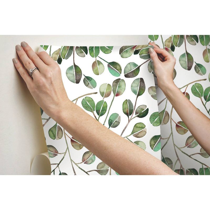 RoomMates Cat Coquillette Eucalyptus Peel and Stick Wallpaper Green, 3 of 10