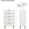 Acekool Dresser, Fluted Panel & Golden Handles, Large Capacity Organizer for Bedroom, Black/White/Natural/Green - 2 of 4