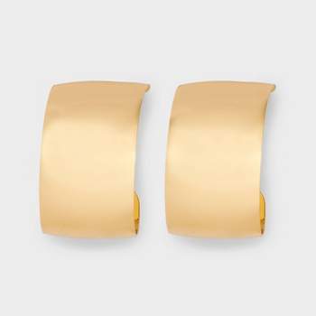 Wide Flat Metal Hoop Earrings - Wild Fable™ Gold