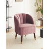 28.25"Upholstered Barrel Accent Chair With Wooden Legs - 2 of 4