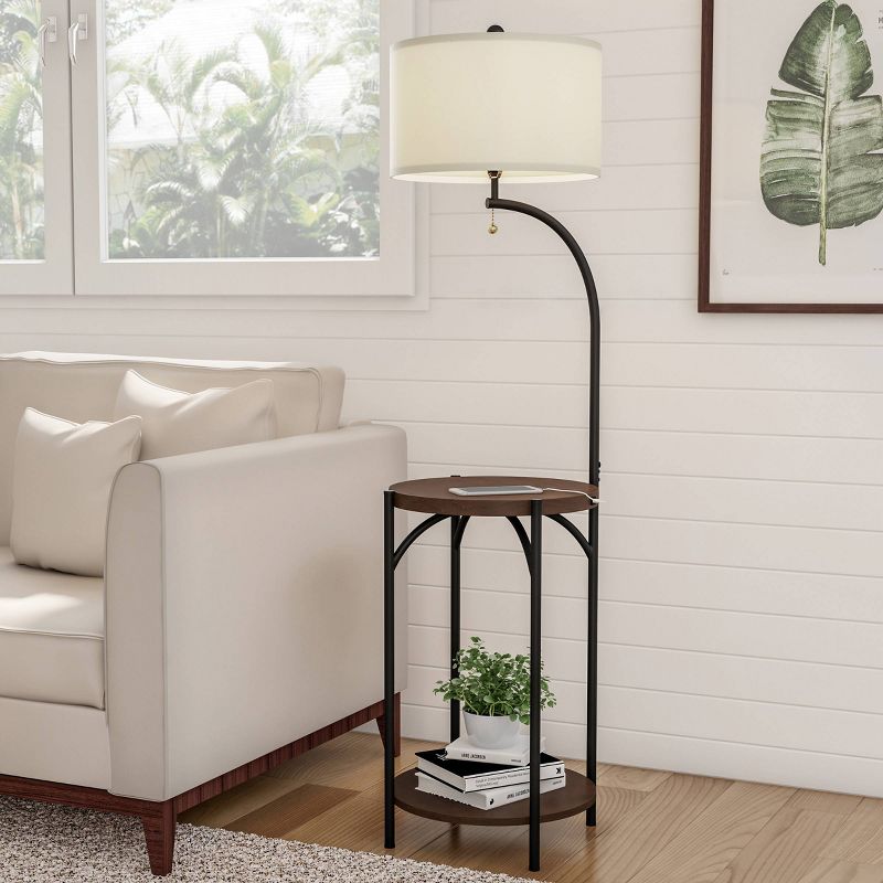 Floor Lamp End Table (Includes LED Light Bulb) - Modern Rustic, 1 of 7