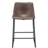 Faux Leather Counter Stool , 34.6" H Vintage Espresso with Black Steel Frame, Set of 2 by Zuo Modern - 4 of 4