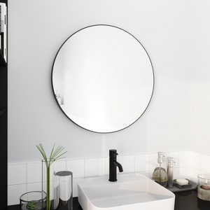 Bathroom Vanity Mirror, Black Bathroom Mirrors for Wall, Wall Mounted Mirror, Aluminum Alloy Frame, Vertical & Horizontal - 1 of 4