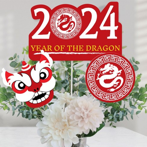 Big Dot Of Happiness 2024 Year Of The Dragon - Lunar New Year Centerpiece  Sticks - Table Toppers - Set Of 15 : Target