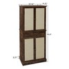 Rattan Bathroom Cabinet, Bathroom Floor Cabinet with Drawer,Display Storage with Doors,Kitchen Cupboard,Storage Cabinet for Living Room - 3 of 4