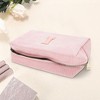 Unique Bargains Corduroy Rectangular Letter Makeup Bag Pink 1 Pc - 3 of 4