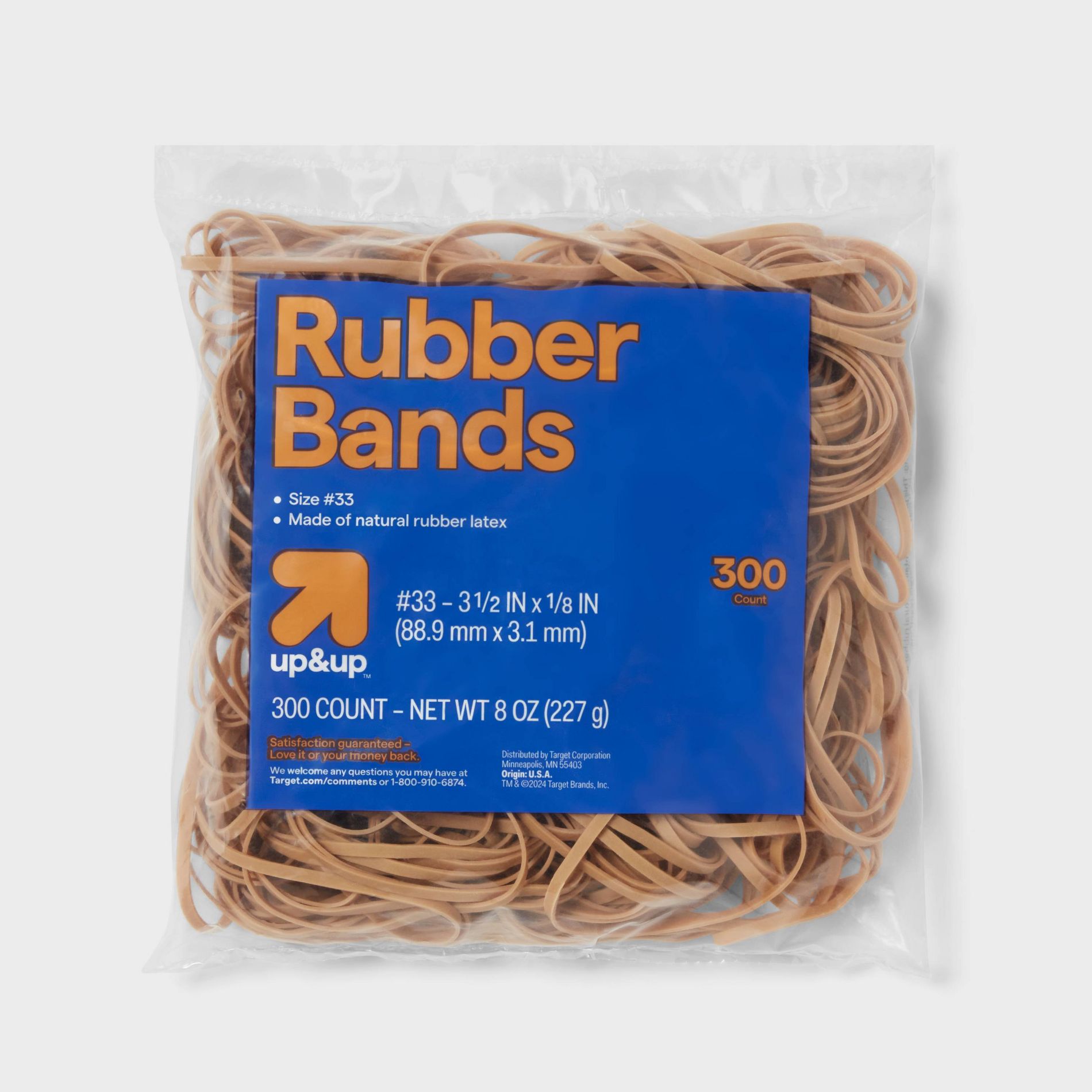 Rubberband 300ct Size 33 3-1/2''x 1/8'' Tan - up&up™: Office Stationery, Beige, Rubber Material, Clips & Fasteners